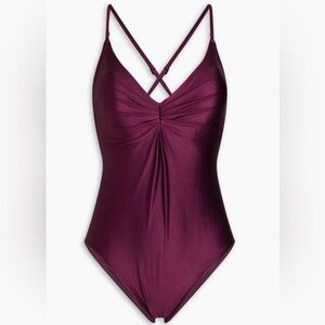 Zimmermann Ruched Metallic Swimsuit